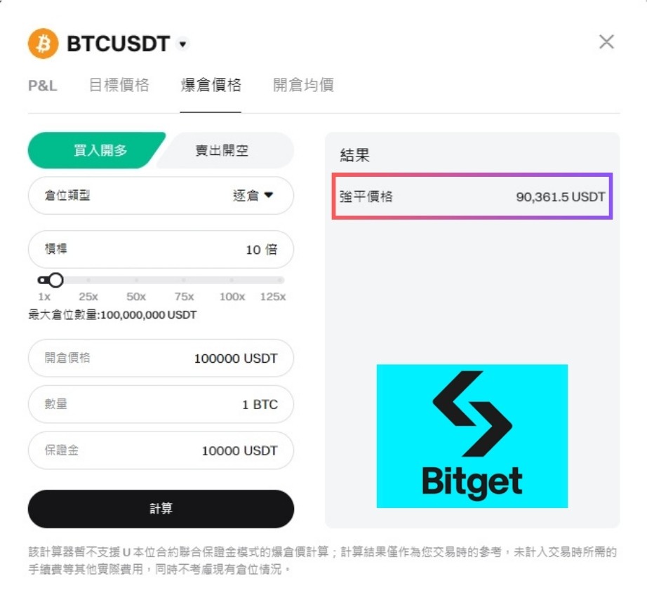 Bitget 计算结果: