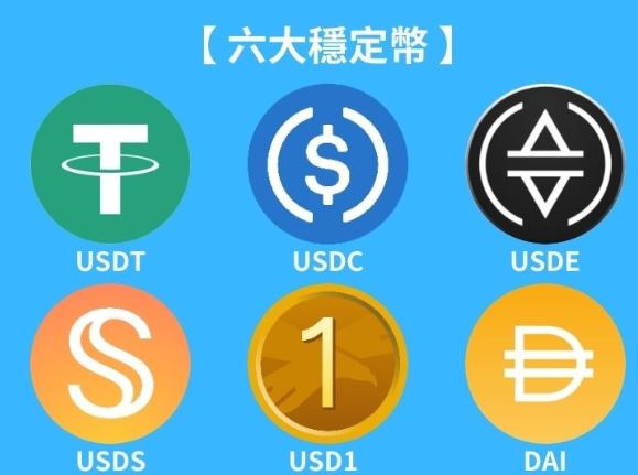 市值最高的前 6 大稳定币