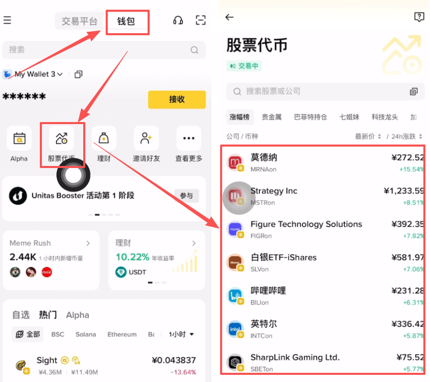币安代币化股票购买教学