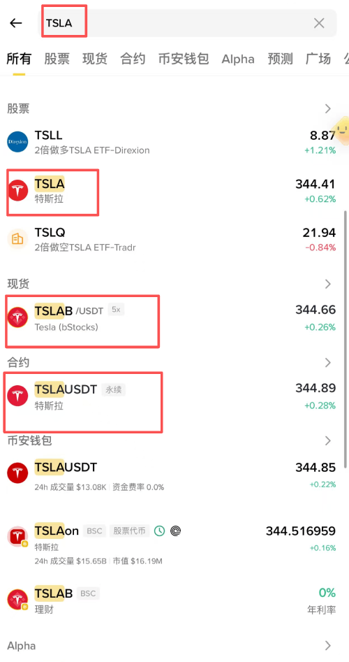 币安特斯拉交易